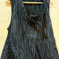 THE 'CITY GIRL' EXQUISITE QUALITY ASYMMETRIC TAILORED FUNNEL NECK PINSTRIPE WAISTCOAT