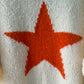 THE 'SUPERSTAR' FABULOUSLY SOFT STAR DETAIL OVERSIZED SNUGGLE JUMPER IN CREAM AND ORANGE