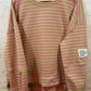 THE 'WEEKENDER' 70'S STYLE BRIGHT & BEAUTIFUL STRIPED SWEATSHIRT WITH QUIRKY PATCH DETAIL TWO COLOUR OPTIONS
