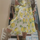 THE 'LIMONCELLO' PRETTY V NECK COTTON DAY DRESS WITH POCKET DETAIL
