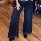 THE 'HALLE' ULTRA FLATTERING SUPER STRETCH FIGURE FIXING WIDE LEG JEANS CLASSIC BLACK IN FOUR SIZES