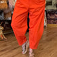 THE 'HAVANA' FABULOUSLY FLATTERING TAPERED BARREL LEG STRETCH TROUSERS IN VIBRANT ORANGE