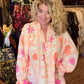 THE 'SOLEIL' STUNNING 100% COTTON SEA AND SUN PRINT BUTTON THROUGH SMOCK TOP MADE IN ITALY