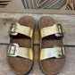 THE 'MADRID' CLASSIC SHIMMERY GOLD FOOTBED SUPER COMFORT SLIDER