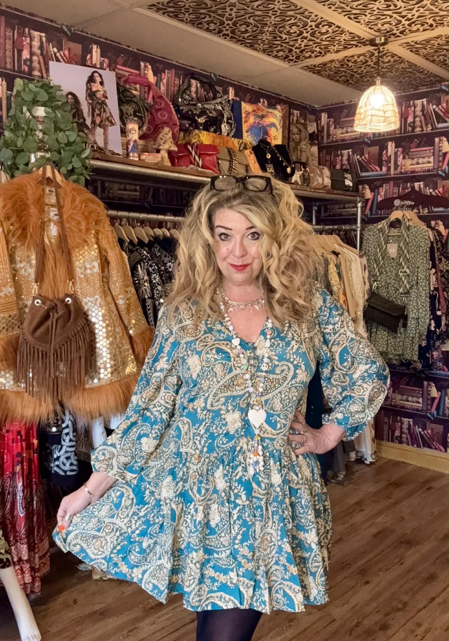 THE 'PAISLEY PARADISO' STUNNING FLIPPY HEM BUTTON BODICE DRESS FROM OUR EXCLUSIVE SPANISH COLLECTION