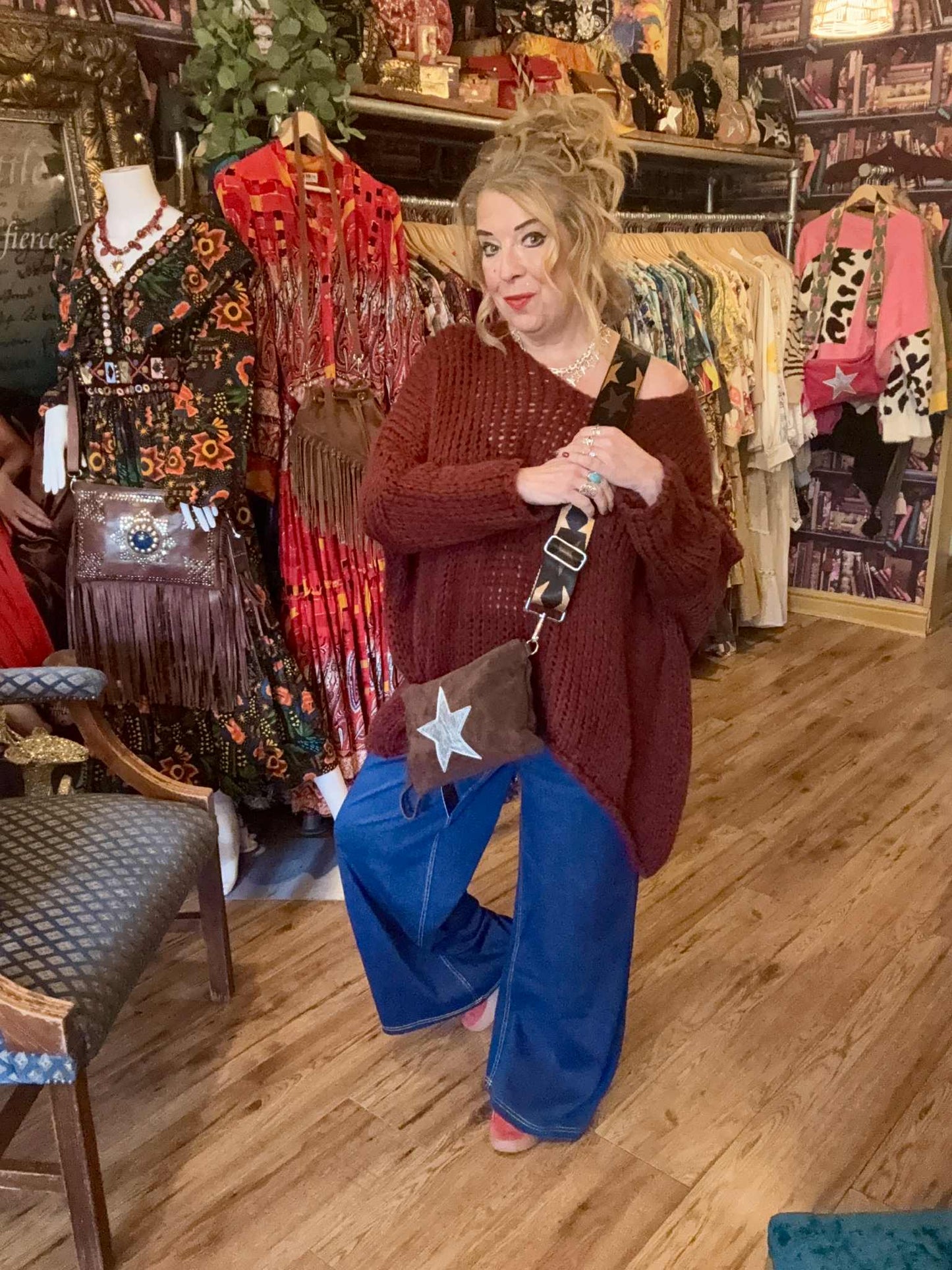 THE 'CECE' OVERSIZED DROP SLEEVE SNUGGLE JUMPER IN ZESTY ORANGE OR BURGUNDY