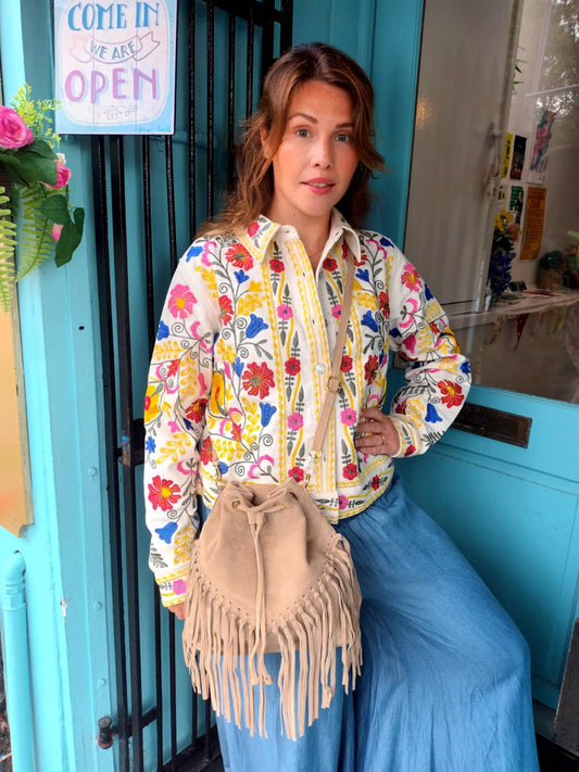 THE 'DAKOTA' RICHLY EMBROIDERED JACKET WITH BREATH TAKING DETAIL TO THE BACK  (BLACK, IVORY OR BLUE)