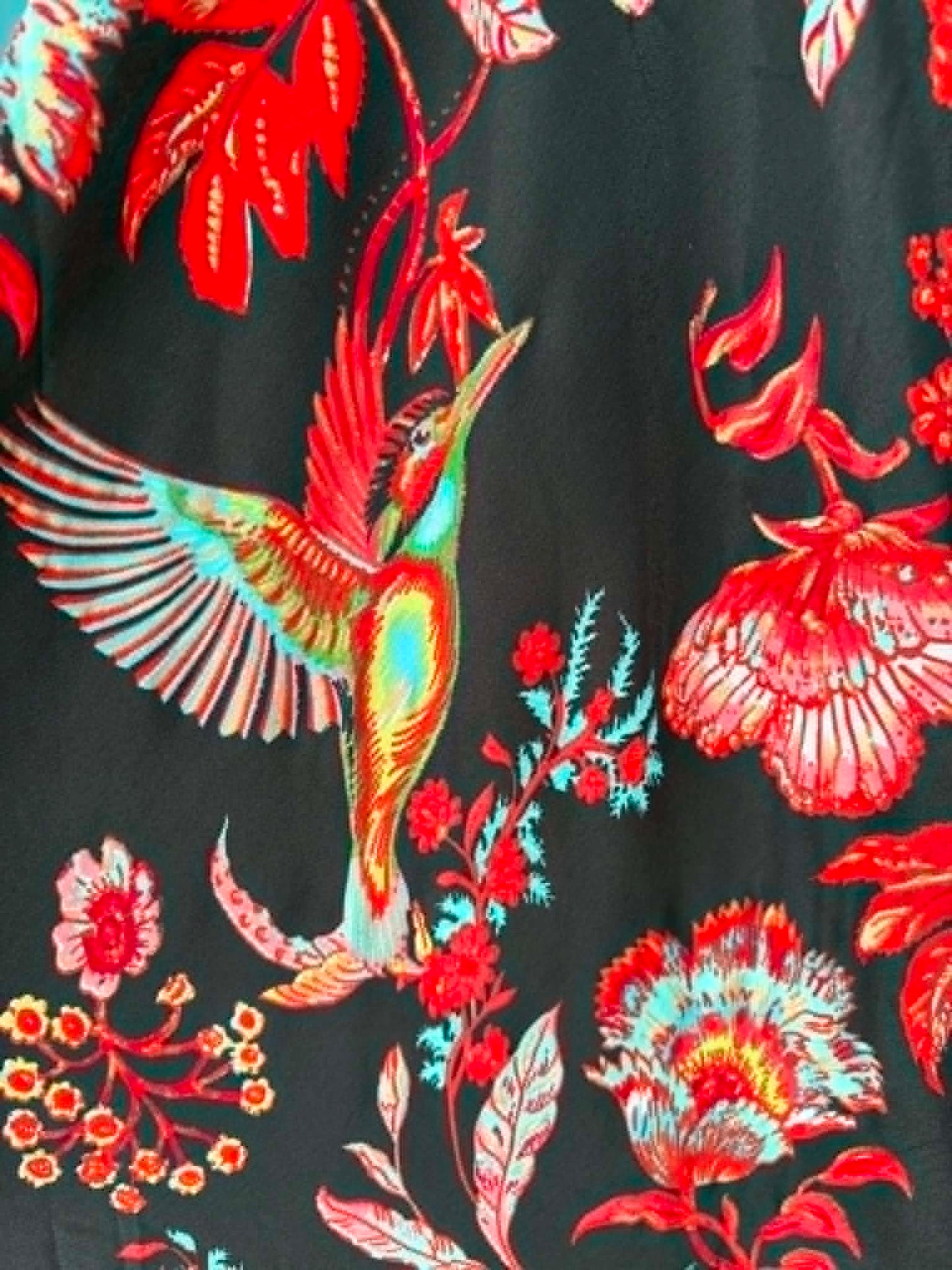 THE 'BIRD OF PARADISE' BREATHTAKING FULL CIRCLE VIBRANT BIRDS AND FLORALS PRINT SKIRT FROM OUR EXCLUSIVE SPANISH COLLECTION