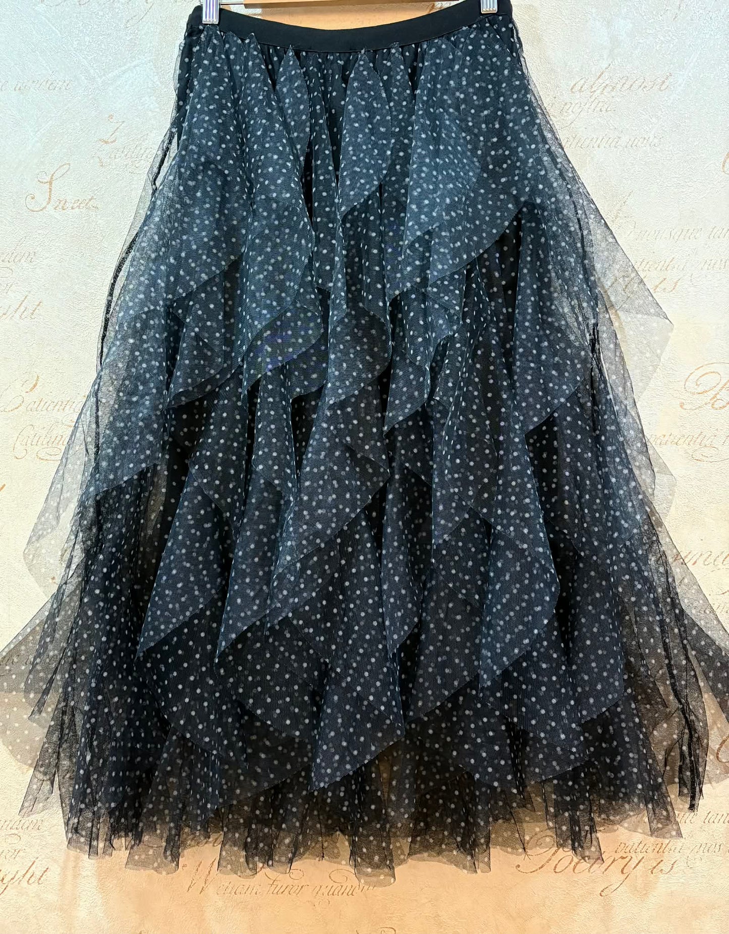 THE 'POLLY' FABULOUSLY SWISHY BLACK POLKA DOT SPOT TULLE SKIRT