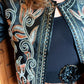 THE 'CLAUDIA' ELEGANT FAUX LEATHER STUDDED AND RICHLY EMBROIDERED JACKET