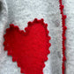 THE 'LOVE IS' SUPERSOFT FLUFFY CARDIGAN WITH APPLIQUE KNITTED HEARTS IN BLACK OR PALE GREY