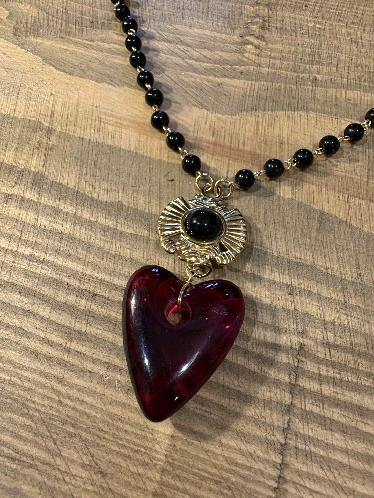 THE 'JULIET' STUNNING RUBY RED HEART BAROQUE STYLE EARRINGS