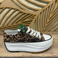 THE 'URBAN JUNGLE' SUPER COMFORT SPORTY LEOPARD PLATFORM PUMP STYLE TRAINERS FROM OUR HEAVENLY FEET RANGE