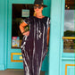 THE 'URBAN TRAVELS' FABULOUSLY FLATTERING MONOCHROME TIE DYE PARACHUTE HEM DRESS