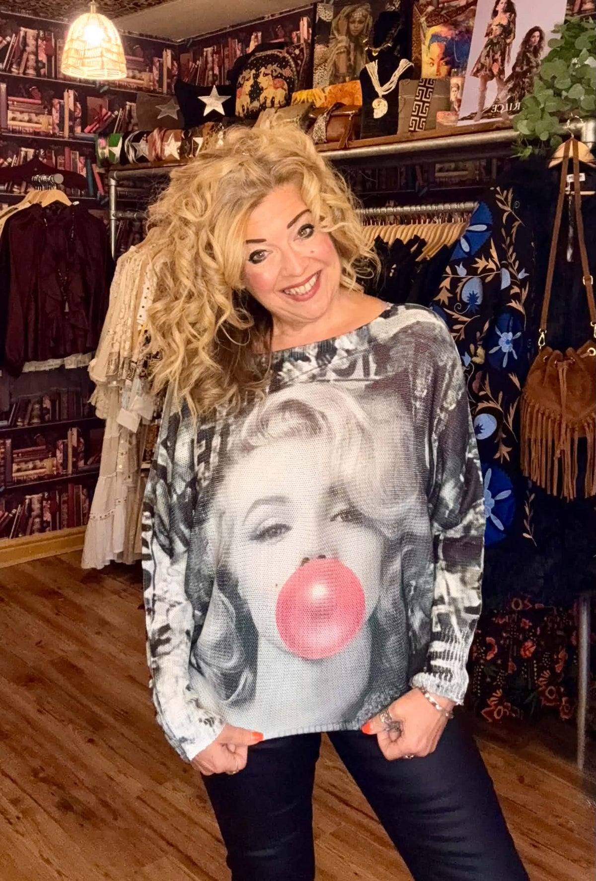 THE 'BOMBSHELL' FABULOUS MARILYN MONROE PRINTED LIGHTWEIGHT RELAXED KNIT