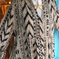 THE 'IKAT' ELEGANT AND FLOATY ETHNIC PRINT BUTTON THROUGH DRESS WITH ACCENTS OF GOLD