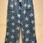 THE 'LUCKY STAR' RELAXED FIT FUNKY FADED STAR PRINT DRAWSTRING WAIST RELAXED FIT JEANS