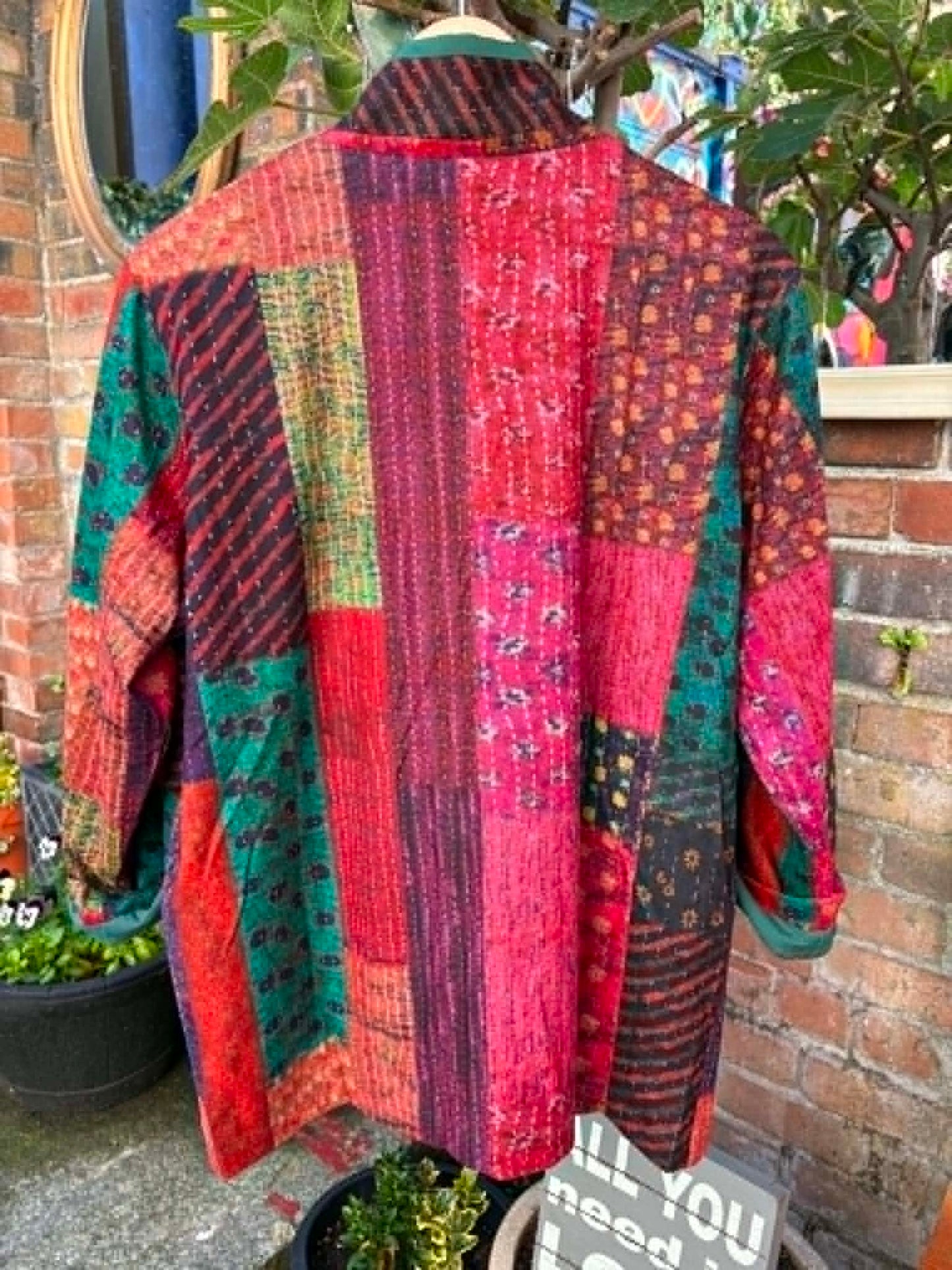 THE 'STEVIE' STUNNING BOHO 70'S STYLE JEWEL COLOURED PATCHWORK PRINT SOFT FEEL JACKET