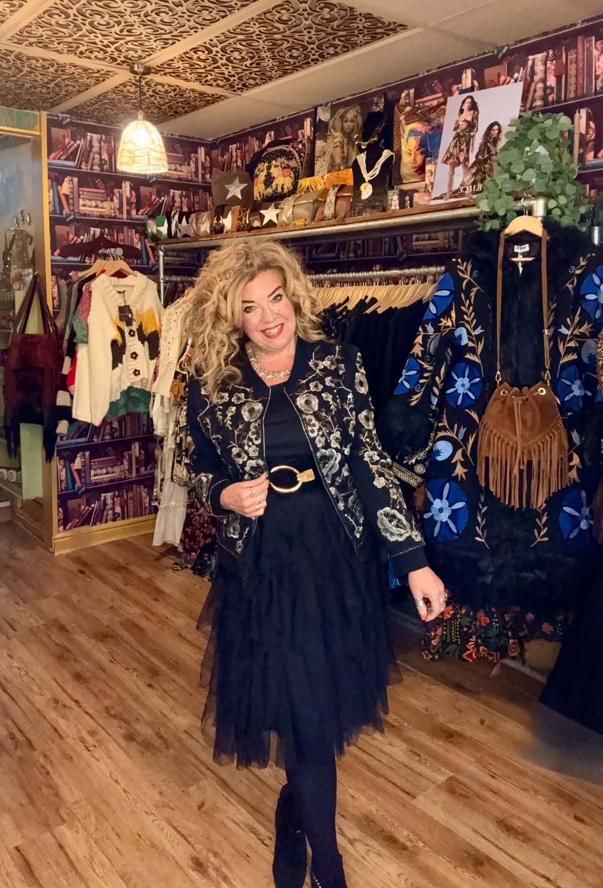 THE 'RAVEN' STUNNING FROTHY BLACK TULLE SKIRTED DRESS WITH DETACHABLE SUPERSOFT JUMPER TOP