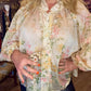 THE 'EVELYN' STUNNING 70'S STYLE ENGLISH FLORALS FINE AND FLOATY FRILL BALLOON SLEEVE BLOUSE PINK OR YELLOW