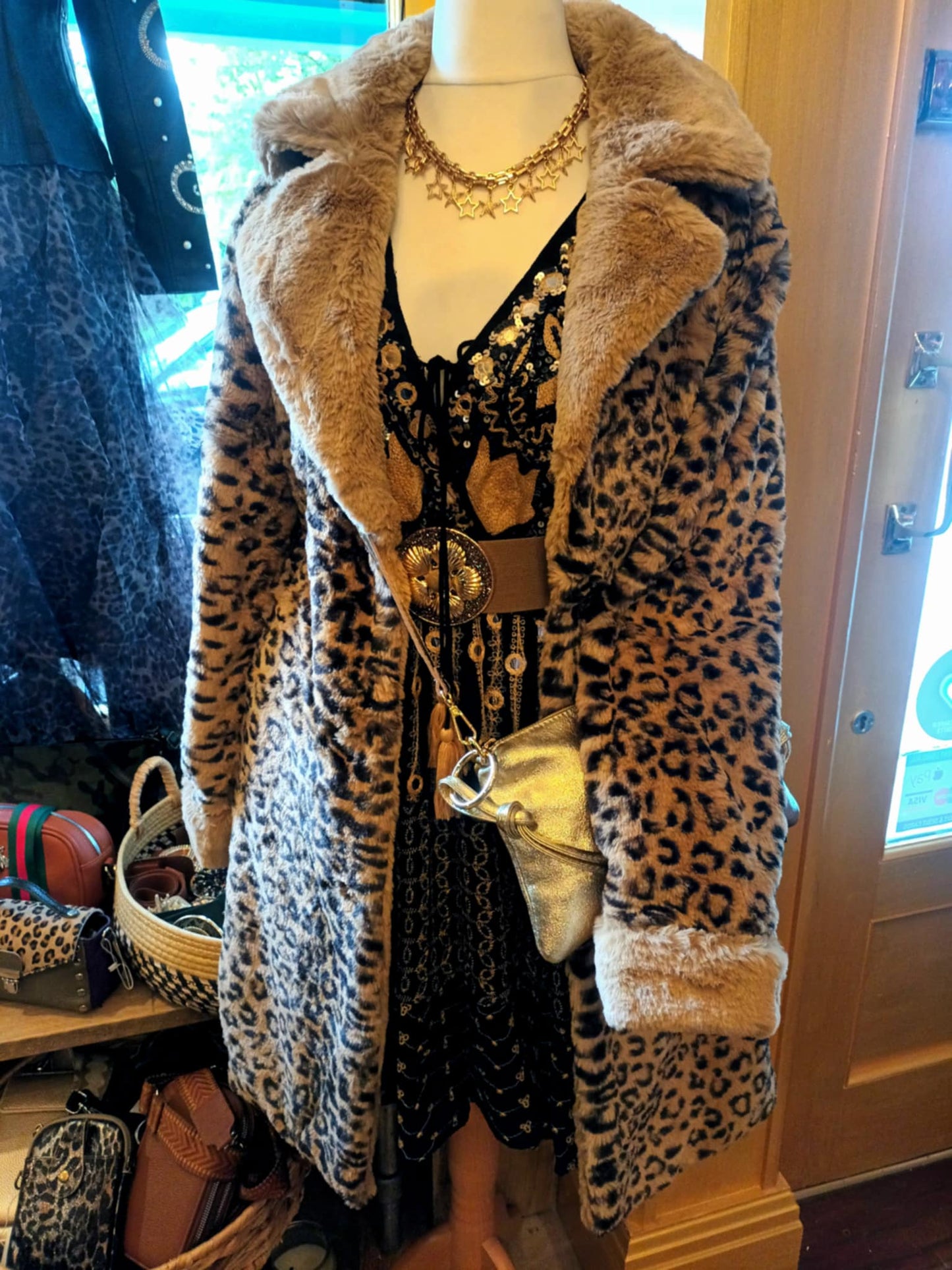 THE 'LEONA' EXQUISITELY SOFT PLUSH LEOPARD FAUX FUR COAT IN PINK OR BEIGE
