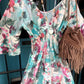 THE 'MEADOW' 100% COTTON BRODERIE ANGLAISE WATERCOLOUR FLORAL PRINT DRESS AQUA OR PINK