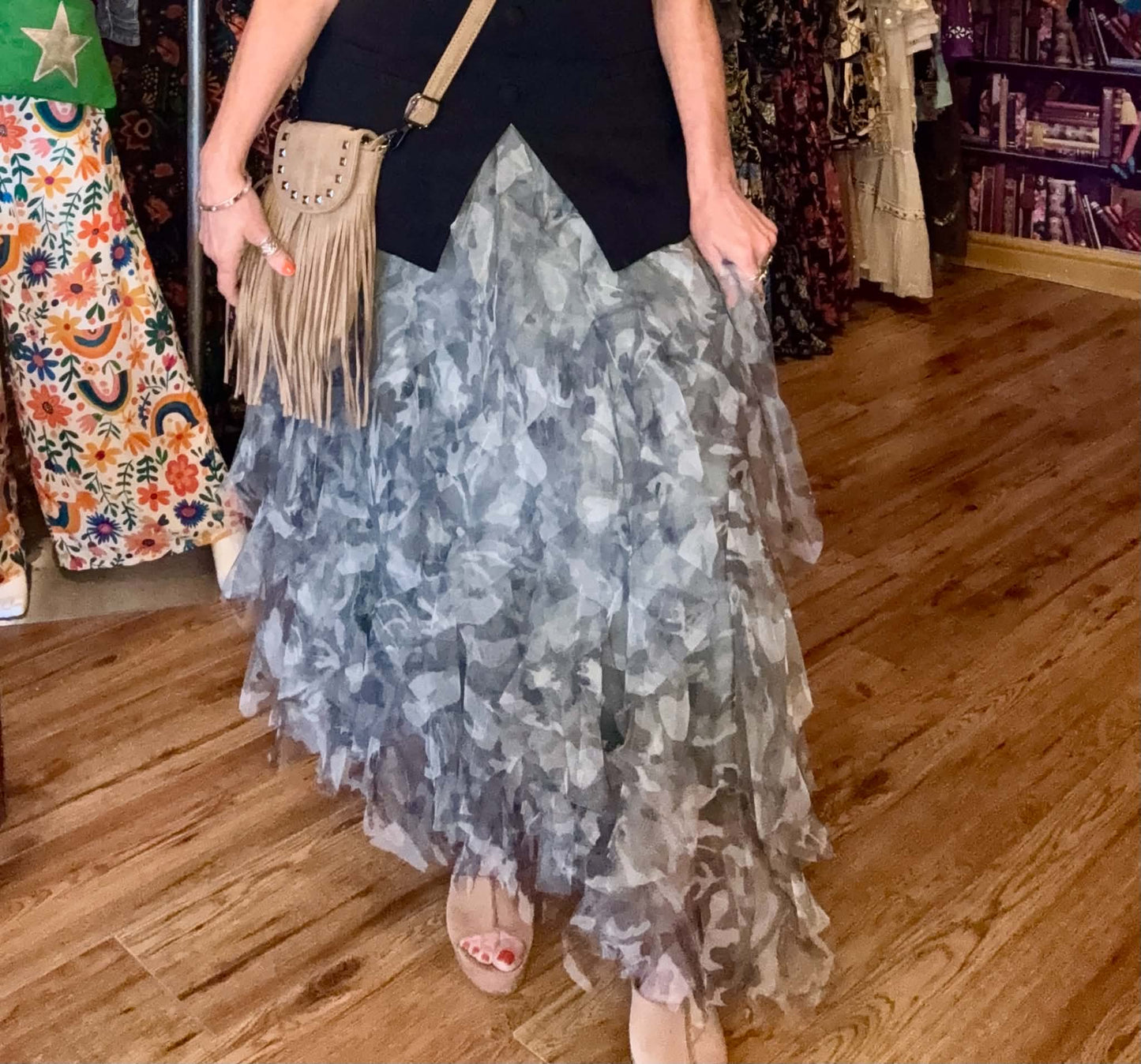 THE 'CASSIE' FABULOUS CAMO PRINT FROTHY TULLE SKIRT WITH COMFORTABLE ELASTICATED WAIST 10 to 20
