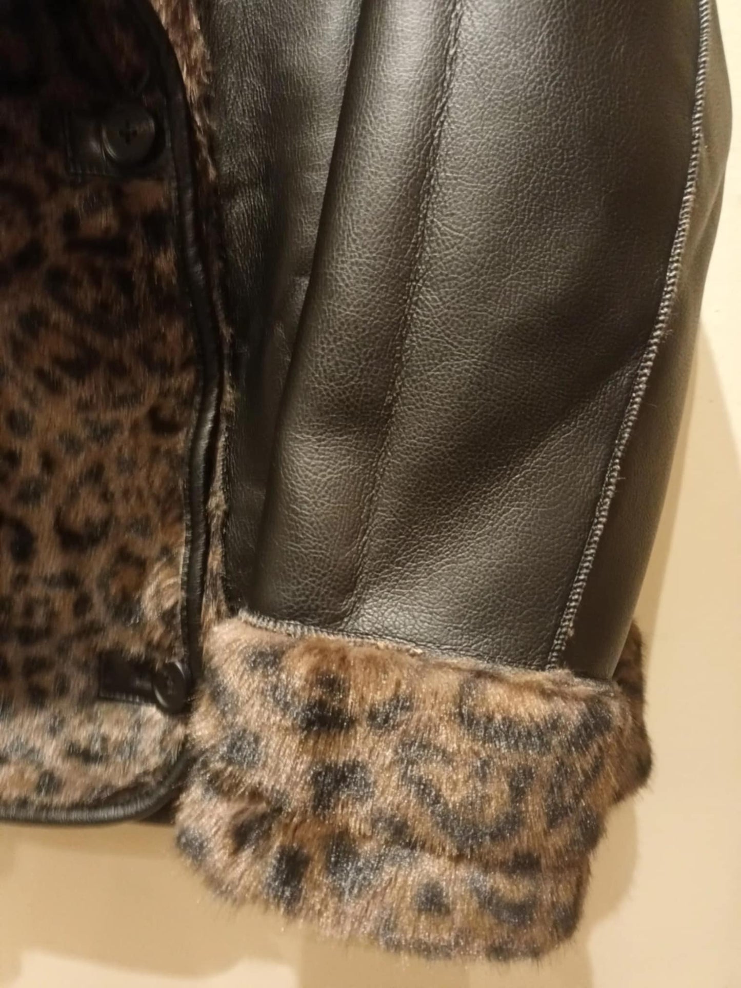 THE 'DUO LEOPARD' REVERSIBLE FAUX FUR & FAUX LEATHER COAT TWO COATS IN ONE!