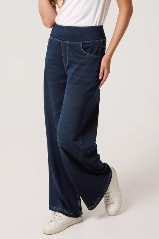 THE 'HALLE' ULTRA FLATTERING SUPER STRETCH WIDE LEG FIGURE FIXING JEANS FOUR SIZES AVAILABLE