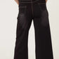THE 'HALLE' ULTRA FLATTERING SUPER STRETCH FIGURE FIXING WIDE LEG JEANS CLASSIC BLACK IN FOUR SIZES