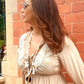 'FLORENCE' BOHEMIAN STYLE TASSEL AND BEADED BODICE FRILL HEM MAXI DRESS