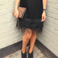 Karen Millen Size 16 Flirty Feather Hem 20's Style Halter Dress