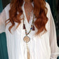 'MARITZA' WATERFALL RUFFLE FRONT FLOATY SILK MIX OVERSIZED TUNIC/DRESS WHITE