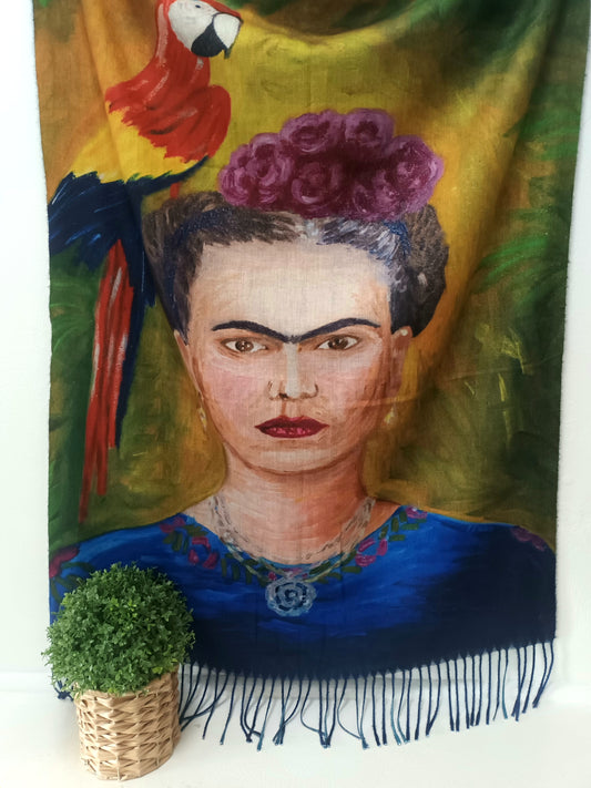 'FRIDA'S FEATHERED FRIEND' PASHMINA STYLE SUPERSOFT WRAP SCARF