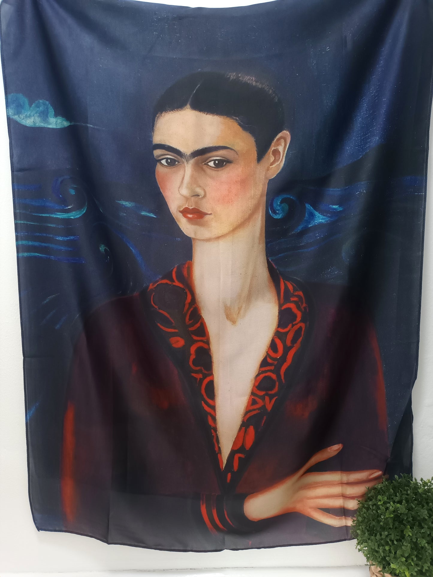 'FRIDA'S PRETTY PORTRAIT' 100% LUXURIOUS SILK LARGE WRAP STYLE SCARF