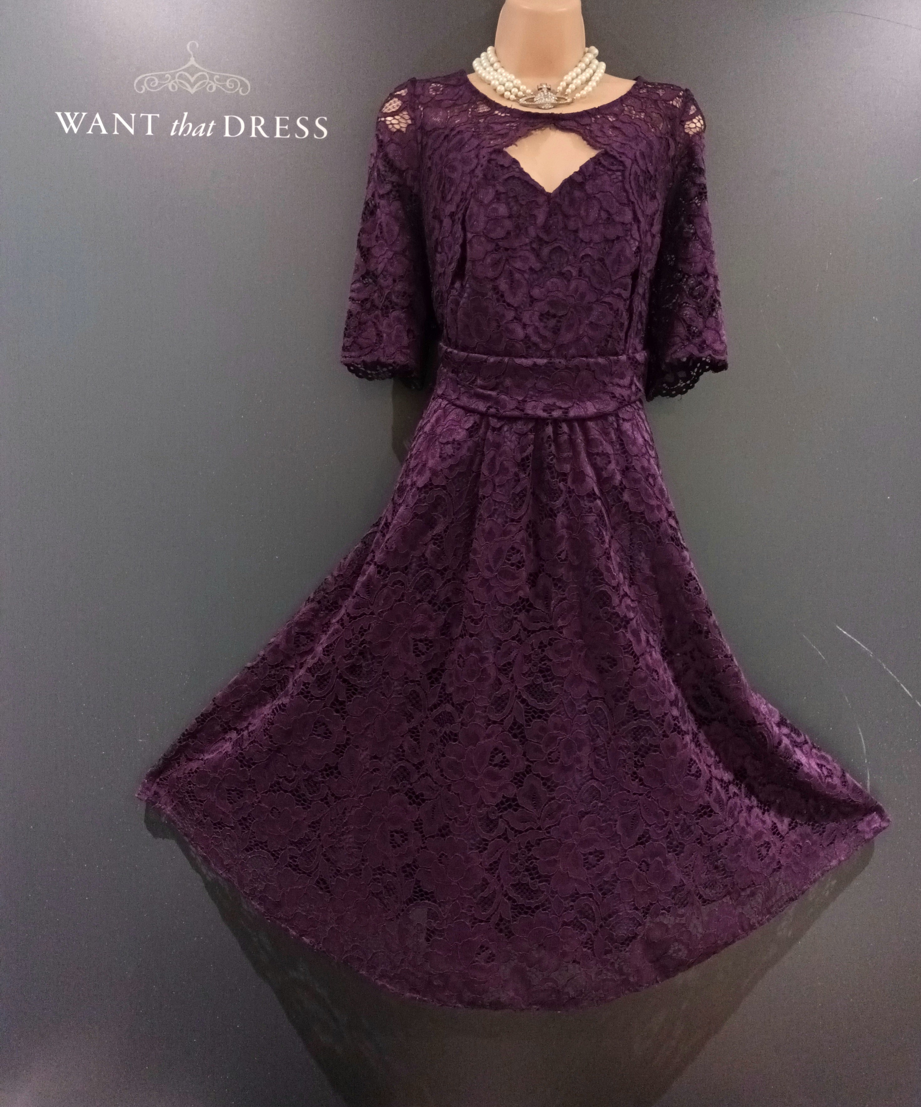 Jolie moi outlet purple lace dress