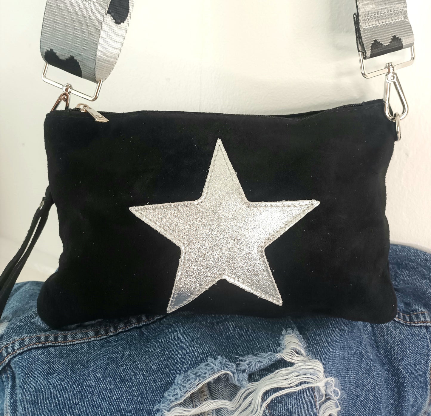 'SUPERSTAR ROCK CHICK' THREE WAY BAG (BLACK/HEARTS)