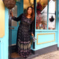 'ZAHARA' FABULOUSLY EMBELLISHED BLACK CHIFFON BOHEMIAN DRESS
