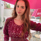 'ZAHARA RUBY ROCKS' FABULOUSLY EMBELLISHED CHIFFON BOHEMIAN DRESS