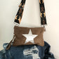 'SUPERSTAR ROCK CHICK' THREE WAY BAG (NATURAL BROWN/STAR)