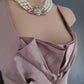 Karen Millen Size 14 Breathtaking Sumptuous Satin Pleat Tailored Fan Bodice Occasion Dress