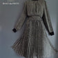 Karen Millen Size 14 Ditsy Dotty Print Crochet Neck Flippy Sheered Waist Tea Dress