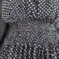 Karen Millen Size 14 Ditsy Dotty Print Crochet Neck Flippy Sheered Waist Tea Dress