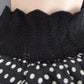 Karen Millen Size 14 Ditsy Dotty Print Crochet Neck Flippy Sheered Waist Tea Dress