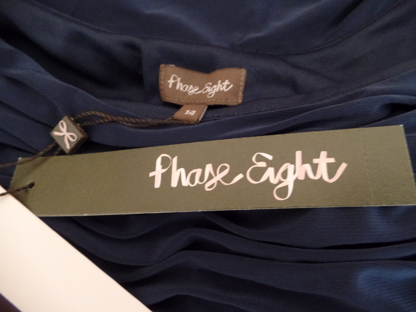 Phase Eight Size 14 Flattering Midnight Blue Ruched 'Justine' Dress