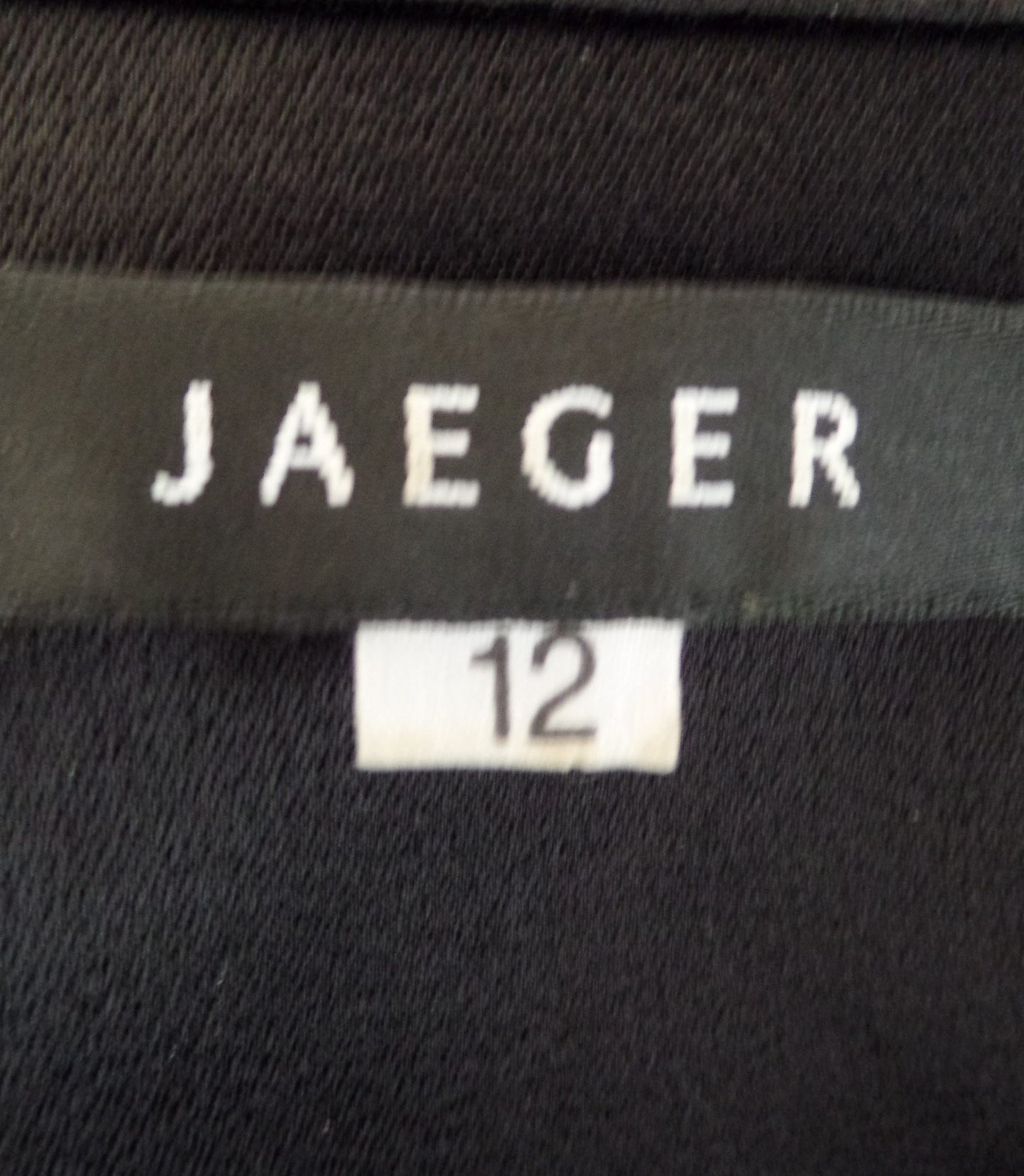 Jaeger Size 12 Timeless and Classic Black Crepe Bracelet Sleeve Dress