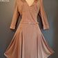 Karen Millen Size 14 Stunning 70's Style Belted Flippy Hem Dress In Camel
