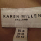 Karen Millen Size 14 Stunning 70's Style Belted Flippy Hem Dress In Camel