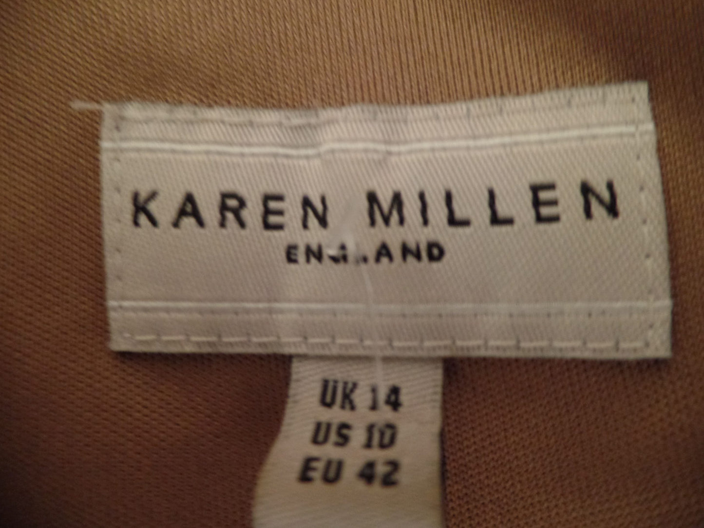 Karen Millen Size 14 Stunning 70's Style Belted Flippy Hem Dress In Camel