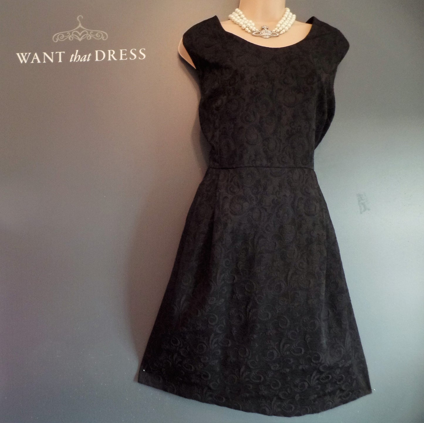 Monsoon Size 20 Timeless & Classic Brocade LBD (Little Black Dress) RRP 59!